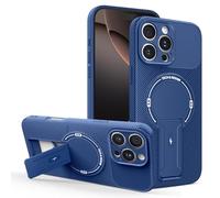 HAONANDE for OPPO Realme Note 70 4G / Realme Note 70T 4G Magnetic Phone Case with Kickstand, Compatible with MagSafe Wireless Charging, Carbon Fibre Shockproof Protective Cover, Slim Men Case Blue