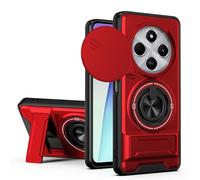 HAONANDE for Xiaomi Poco C75/Poco M7 5G Magnetic Kickstand Phone Case with Ring Stand, Sliding Camera Cover Military Armour Shockproof Case Compatible with MagSafe Wireless Charging Red