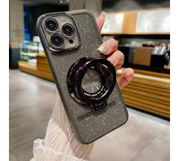 HAONANDE Magnetic Glitter Case for Realme 15X 5G / Realme C85,Luxury Plating Cute Bling Sparkling Shiny Kickstand Clear Phone Case for Women Girls, Transparent Cover with Camera Protector Gray