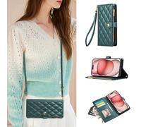 HAONANDE Wallet Case for Honor X50 5G/X50 Pro/X50 GT Flip Folio Leather Pocket Cover with Card Holder, Zipper Purse, Crossbody Strap, Magnetic, Stand, Shockproof Women Case Green