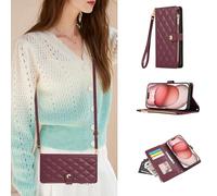 HAONANDE Wallet Case for vivo S18/S18 Pro/vivo V30 5G/V30 Pro 5G Flip Folio Leather Pocket Cover with Card Holder, Zipper Purse, Crossbody Strap, Magnetic, Stand, Shockproof Women Case DarkRed