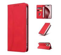 HAONANDE Wallet Case for Xiaomi Mi 11 Pro PU Leather Flip Folio Pocket Stand Phone Cover with Card Holders Kickstand Magnetic Closure Shockproof Shell Full Body Protection Red