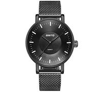 Haonb Men's Watches,Fashion Casual Business Simple Style Watch Steel Mesh with Quartz Watch Black