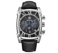 Haonb Men's Watches,Fashion Six-Needle Men's Quartz Watch Business Casual Watch White Shell Black Face
