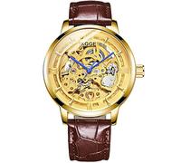 Haonb Men's Watches Fully Automatic Mechanical Watch Multi-Function Watch Full Transparent Personality Watch, B