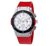 Haonb Men's Watches Multi-Functional Men's Watch Silicone Soft Strap Multi-Color Trend Watch,Red