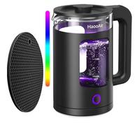 Haooair Electric Kettle, 1.5L 7 Colored LED Light, Built-in Heat Keeping Function,Equipped with a mat, Auto Shut-Off & Anti-Dry Burning Protection, BPA