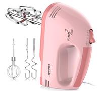 HaooAir Hand Mixer, Small 7-Speed Mixer, Dishwasher-Safe 304 Accessories (1 Whisk, 2 Dough Hooks, 2 Beaters,), Mixes various ingredients, for both beginners and bakers