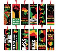 Haooryx Black History Month Bookmarks -120 Pcs Black History Matter Bookmark for Celebrate African American BHM Festival Decoration School Inspirational Event Classroom Stationery Handout Supplies