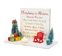 Haooryx Christmas in Heaven with Chair Table Decoration 21Pcs - Christmas Tree Memorial Candle Holders Rocking Chair Ornaments Save A Seat Memorial Gift for Loss of Loved One Christmas Table Decor