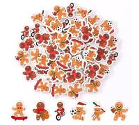 Haooryx Christmas Sport Gingerbread Men Eraser - 60Pcs Novelty Mini Gingerbread Men Pencil Eraser Bulk 3D Desk Puzzle Rubber for Classroom Student Reward Xmas New Year Party Favor Gift Filler Supplies