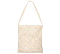 Haooryx Daisy Reusable Shopper Bag - Daisy Tote Bag Pocket Women Girl Cotton Flower Big Canvas Tote Single Shoulder Bag Eco-Friendly Bulk School Commute Grocery Shopping Bag Birthday Gift Supplie