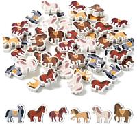 Haooryx Mini Eraser for Kids Bulk Novelty Pencil Eraser 3D Miniature Desk Puzzle Eraser for Student Homework Reward Classroom Prizes Kids Birthday Gift Filler Supplies (Horse)