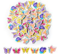 Haooryx Spring Butterfly Mini Erasers for Kids - 120Pcs Bulk Novelty Butterfly Pencil Eraser 3D Desk Puzzle Erasers Pet for Student Homework Reward Classroom Prizes Spring Holiday Gift Filler Supplies