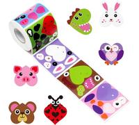 Haooryx Valentine’s Day DIY Sticker - 300pcs Valentine’s Day Make Animals Face Make Your Own Animals Waterproof Vinyl Reusable Laptop Stickers Coloring Book Scrapbook Water Bottle Page Activity Pad