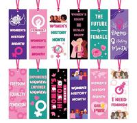 Haooryx Women's History Month Bookmarks - 240Pcs I Need Feminism Bookmark Freedom Equality Feminism Page Marker for Women's History Month Party Favor Demonstration Classroom Stationery Handout Supply