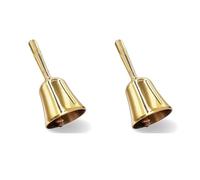 Haopeuk 2X Super Loud Hand Barking Bell, Solid Brass Dinner Bell Service Bell Pet Training Bell Jingle Bell, Gold