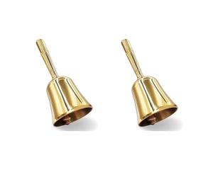 Haopeuk 2X Super Loud Hand Barking Bell, Solid Brass Dinner Bell Service Bell Pet Training Bell Jingle Bell, Gold