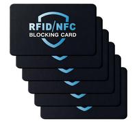 HAOQIAGA 6 Pack RFID Blocking Card, Credit Card Protection Blocking Card, Provent Contactless Scan Theft, Slim NFC Blocker for Wallets, Identity Document,Passport etc