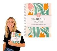 HAOQIAGA The Bible In A Year a 52-Week Study, A5 Bible Study Guide, A Beautiful Year in The Bibles, Prayer Journal Note, Faith Based Religious Gift for Men Women