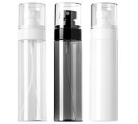 HAOQIAGA Travel Size Spray Bottles, Small Spray Bottless 100ml, Makeup Sprays Bottles with Cap, Empty Refillable Mist Containers for Travel, Makeup（Transparent Black+Transparent+White