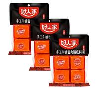 Haorenjia Easy & Convenient Spicy Hot Pot Soup Base Broth Sauce Spicy Seasoning (Spicy Flavour (4 Pieces) 360g Pack of 3)