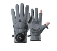 HaoRinDa Winter Ski Gloves for Men and Women, Thermal Waterproof Cold Weather Gloves with Adjustable Wrist Strap & Touchscreen, Windproof for Skiing, Cycling, Motorcycle,Grey