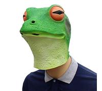 HAORONG Frog Mask Green Reptile Adult Latex Rubber Overhead Animal Costume