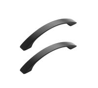 HAORUN 2pcs Modern Aluminum Alloy Cabinet Handles 4.9 Inch Length Curved Design Kitchen Drawer Pulls (Black, Center-to-Center: 3.8 in/9.6 cm)