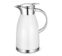 Haosens 1.8 Litre Stainless Steel Coffee Carafe Double Walled Vacuum Insulated Coffee Jug Thermal Jug (White)