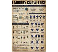 Haosensix Laundry Knowledge Metal Sign Vintage The Ultimate Guide To Laudry Retro Tin Poster School Laundry Dian Cafe Bar Bedroom Bathroom Kitchen Home Wall Decoration Plaque 12x18 Inch