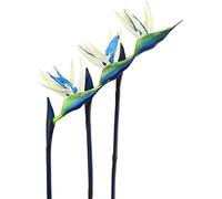HAOSHICS 3Pcs Artificial Heaven Bird Flowers,Fake Bird of Paradise Strelitzia,Faux Silk Plants for Home Office Wedding Table Centerpeice Decor (large, blue)