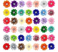 HAOSHICS 50 PCS Small Dog Hair Bows with Elastic Rubber Bands Handmade Colorful Pet Bow for Small Medium Puppy Doggies Cats Kitten Attachment Grooming Accessories (B)