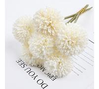HAOSHICS 5Pcs Artificial Flowers, Fake Flowers Silk Plastic Artificial Hydrangea Realistic Flower Arrangements Wedding Decoration Table Centerpieces (white)