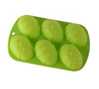 Haoshics Easter Egg Silicone Chocolate Mould Large 6-Cavity Egg Shaped Silicone Mold, Baking Mold for Making Hot Chocolate Bomb, Cake, Jelly, Mousse (Green-1PCS)