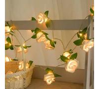 HAOSHICS String Lights, Battery Operated Rose Flower String Fairy Lights for Christmas, Valentine's, Wedding,Party,Indoor,Garden Decoration (Green leave,1.5M/4.92ft 10LEDs)
