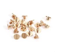 Haosie 10 Sets Gold Buttons, 5mm Leather Rivets, Brass Buttons, Stud Screw Nail Screwback, for Luggage, Home Textiles, Shoes, Hats