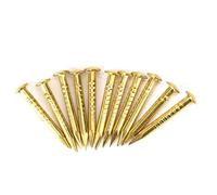 Haosie 100pcs Copper Nails, 15mm Length Brass Round Head Long Nail