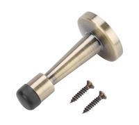Haosie Brass Door Stop, Door Stoppers for Skirtings, Brushed Brass Door Stop, Door Holder Stop Bumper for Home Hotel Office Public Places (Alloy Door top Green Ancient Small Blister)