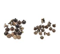 Haosie Leather Rivets, 20PCS 8mm Copper Rivets, Punch Down Tool, Leather Working Kit, Studs Screws for Fabric Clothing Metal Crafting