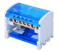 Haosie Terminals Distribution Block, Bus Bar Box, Power Distribution Block, 2-Level Junction Box 207, with Transparent Dust Cover, for Control Cabinets Switchgear