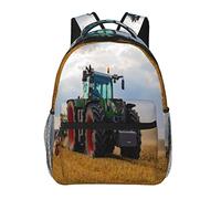 HAOSOFT Laptop Backpack Green Tractor Plowing Fields, Casual Daypack Bag, Travel Business College School Bookbag