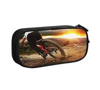HAOSOFT Pencil Case Awesome Mountain Biking Downhill Racer Large Capacity Pencil Bag Pen Case Pouch Desk Organizer School Students Office Supplies