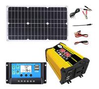 HAOSONG 12V 30A Solar Controller Kit with 4000W Pure Sine Wave Inverter & 18W Waterproof Solar Panel for Car/RV/Boat(Unique Colour)