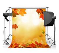 Haosphoto Autumn Backdrop 3X5FT Vinyl Rural Falling Golden Maple Leaf Backdrops Bokeh Photography Background for Kids Baby Happy Thanksgiving Day Party Decoration Wallpaper Photo Studio Props YX826