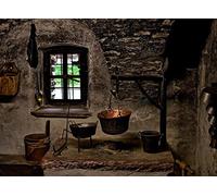 Haosphoto Old Kitchen Backdrop for Photography 6X4FT Ruined Cookhouse Backdrops Dining Room Restaurant Background for Girls Birthday Cake Smash Personal Portraits Photo Studio Props Vinyl HX5001