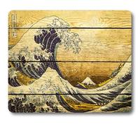 HAOSSUW The Great Wave Off Kanagawa by Katsushika Hokusai Mouse Pad, Rustic Wood Grain Vintage Print Art Mouse Pads
