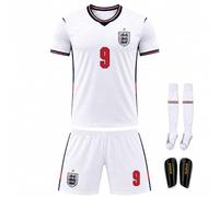 HAOSUBO 2026 England Football Shirt T-Shirt Kit for Men,White Football Top | Polyester Shirt Shorts 4-Piece Set Breathable Quick Dry Lightweight Sportswear for Training Matches and Everyday Wear