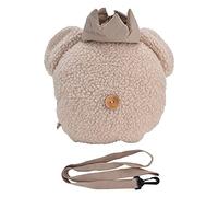 HAOSUIAI Cute Plush Toddler Backpack, Anti - Lost Preschool Kindergarten Backpack for Kids Ages 1-5, Soft Skin - Friendly with Durable PP Cotton Lining for Daily Use and Photos (Sherpa Khaki)