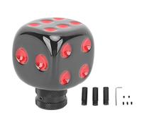 HAOSUIAI Dice Shape Shift Head Resin Gear Shifting Lever Knob, Universal Fit Transmission Shift Lever Knob for Most Manual Cars with Multiple Adapters and Wrench (Black Red)